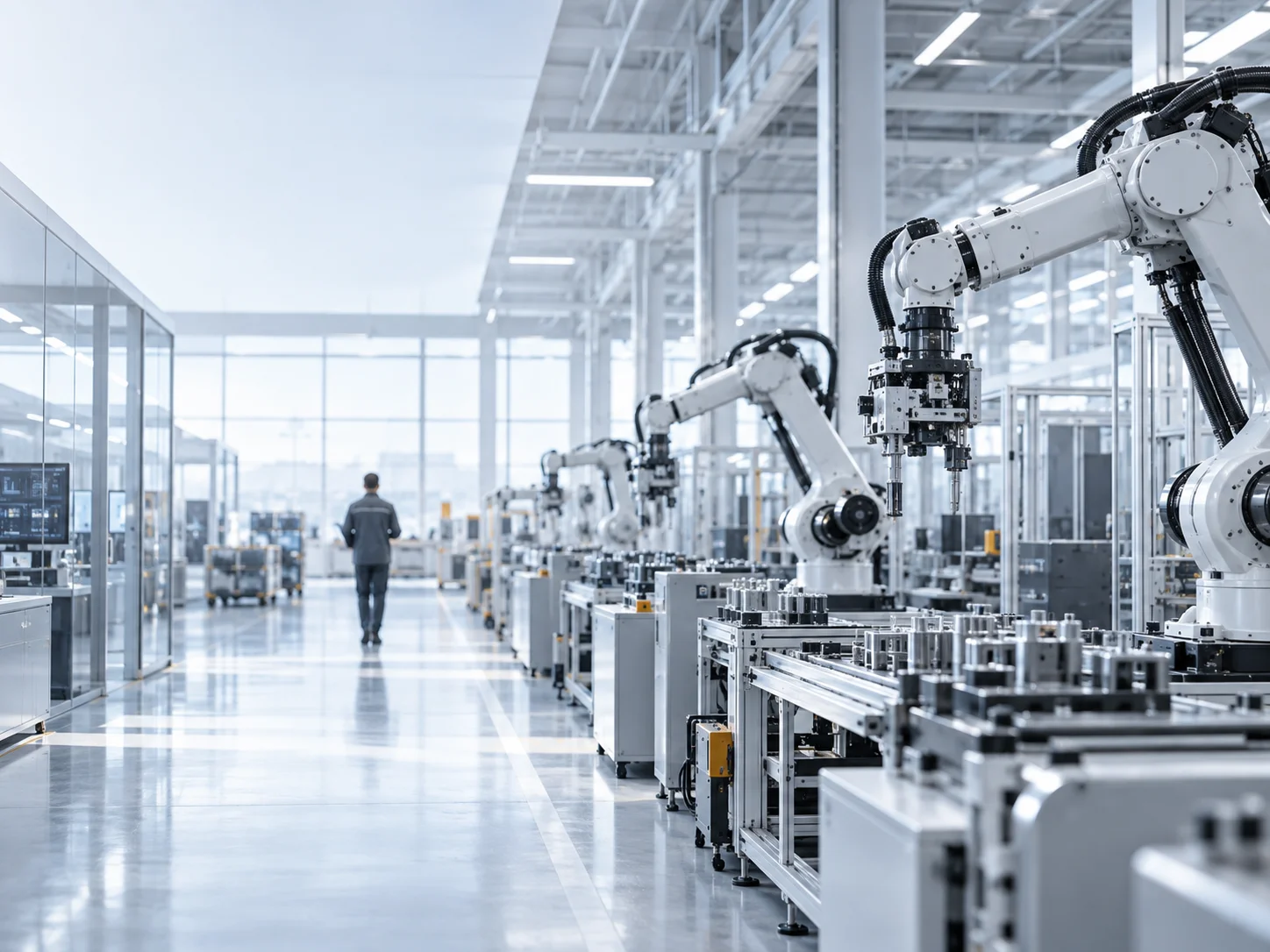 Materials and equipment across a manufacturing production line