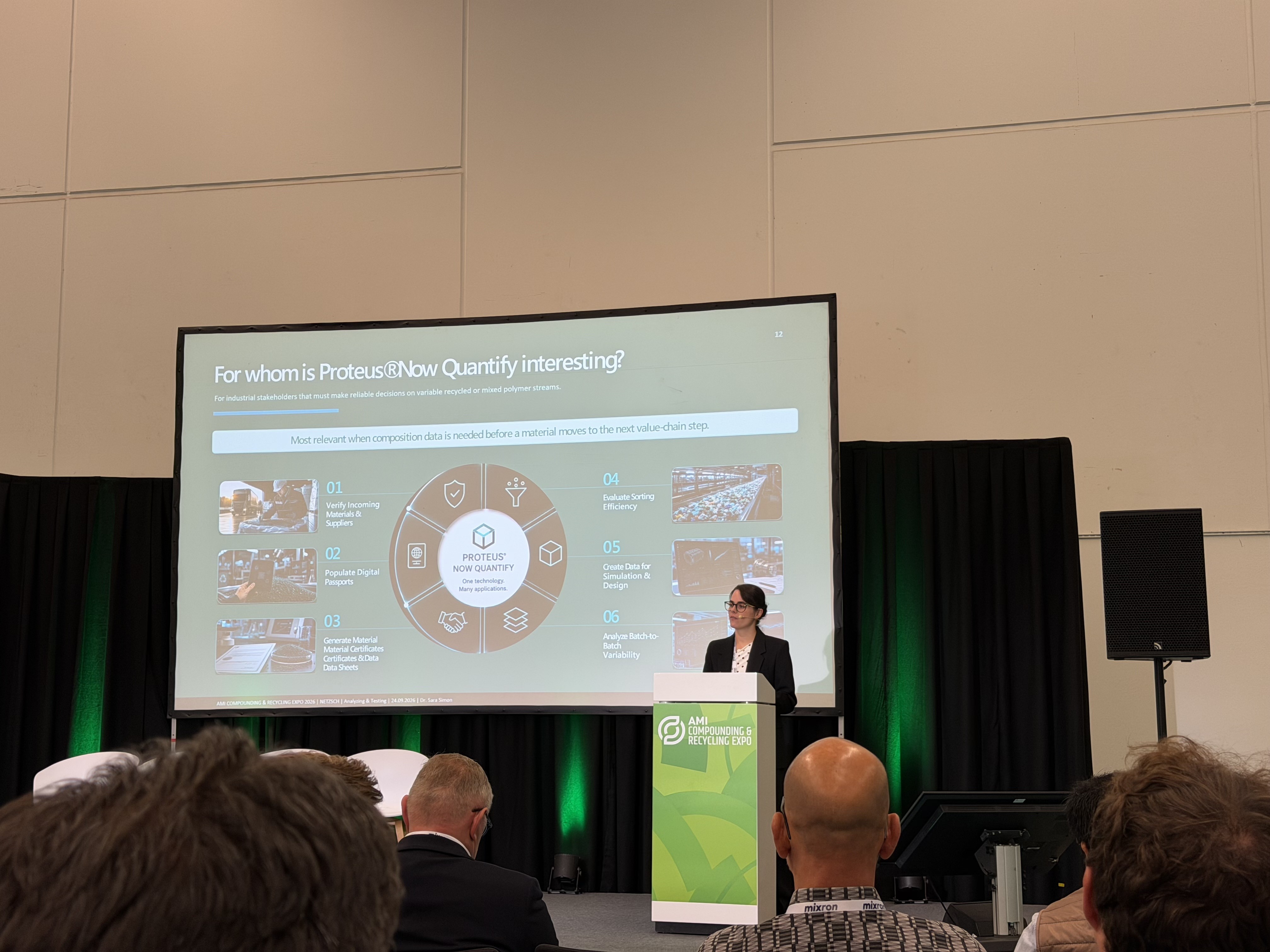 AMI 2026 presentation showing industrial applications of material data across quality and digital workflows