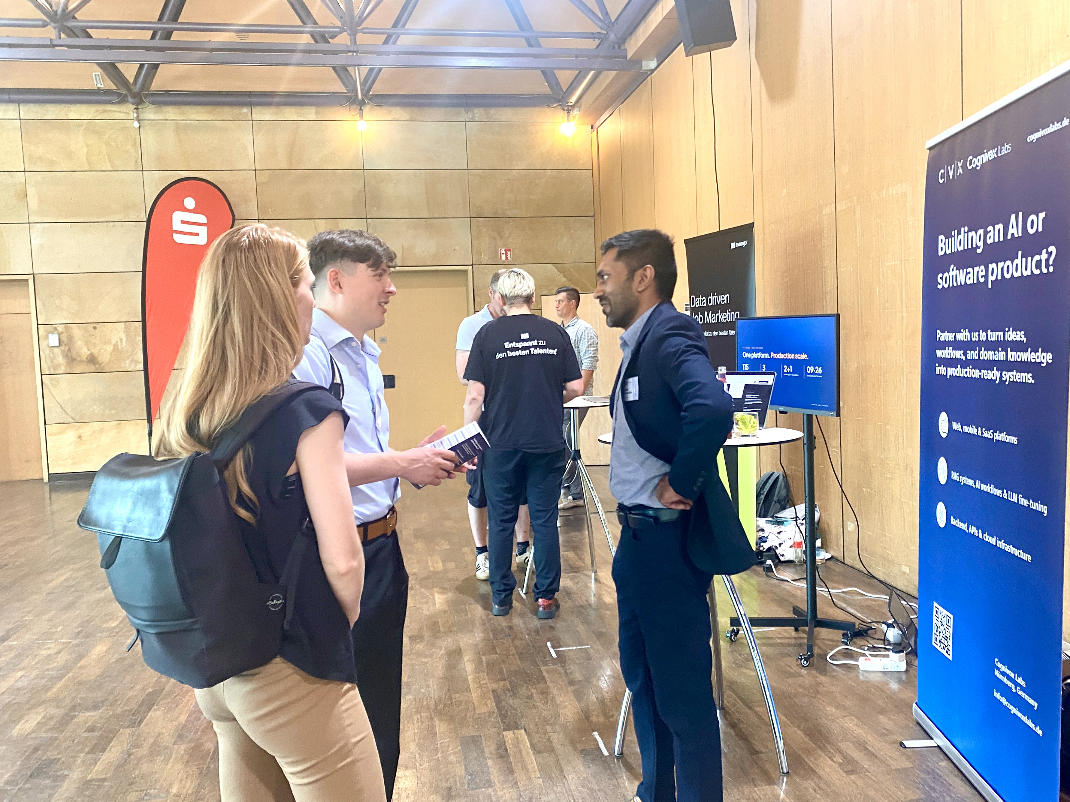 Cognivox Labs founder Shehan Samarasena speaking with visitors at Innovation Festival 2026